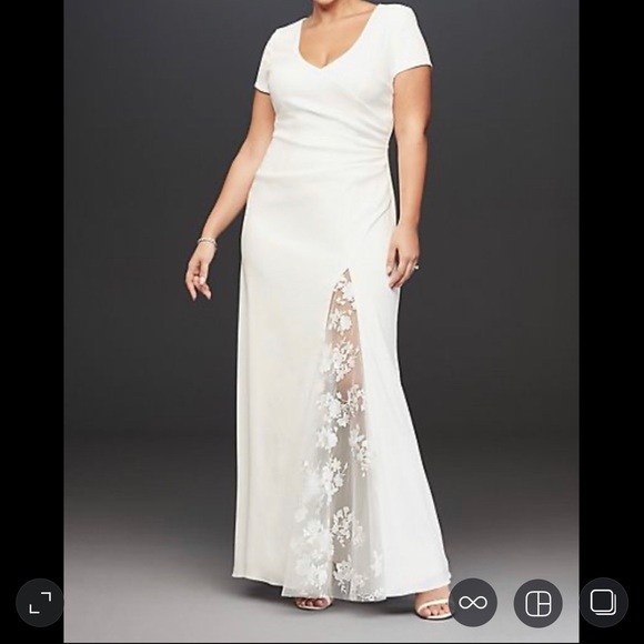 plus size crepe wedding dress